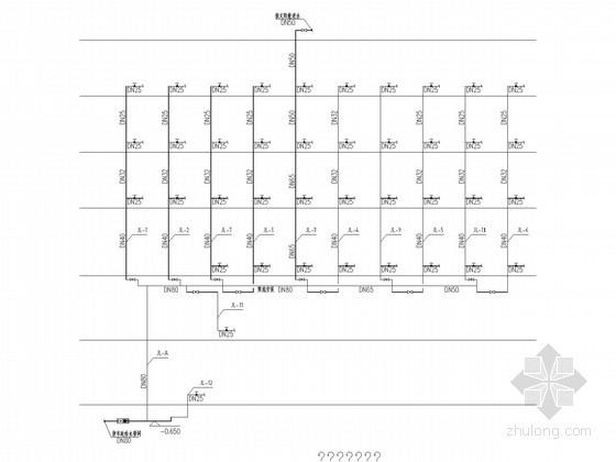 [湖南]多层商住房给排水消防施工图-给水系统图 