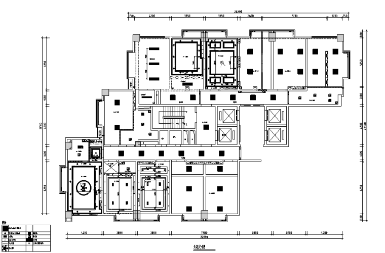 亿盟科技公司办公大楼设计施工图（附效果图）-天花尺寸图