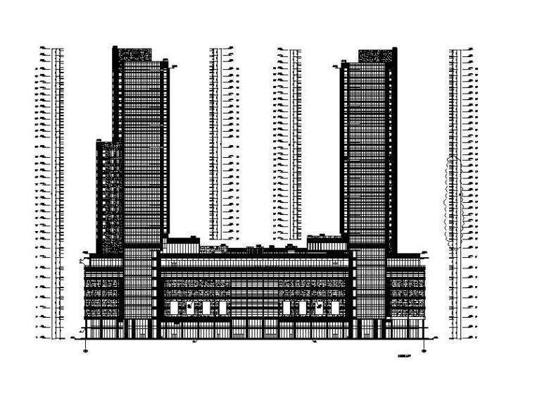 [南京]38层超高塔式酒店商业综合体建建筑图-超高层框架结构塔式酒店商业综合体建筑施工图