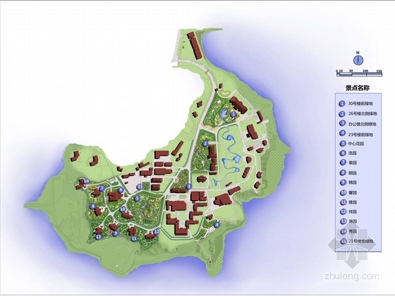 办公区景观绿化施工图资料下载-[北戴河]旅游度假区综合办事处景观绿化设计方案