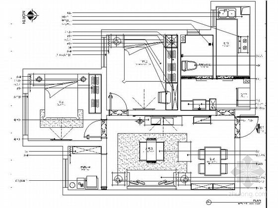 现代黑白灰混搭中式资料下载-[安徽]精装修现代混搭风格两居室室内施工图