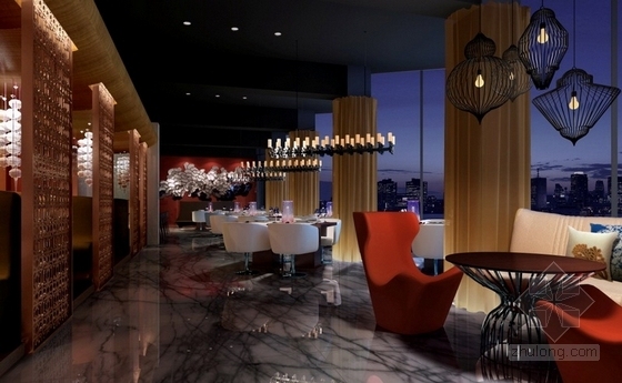 [四川]五星级旅游酒店餐厅装修设计CAD施工图（含效果）餐厅效果图