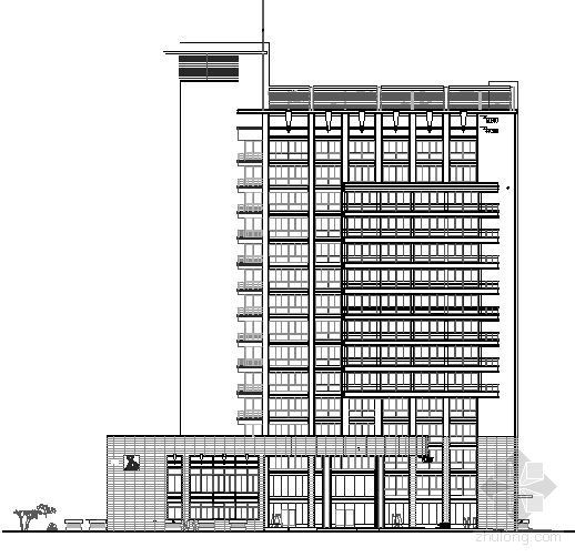 入口柱廊结构施工图资料下载-某十五层办公楼建筑施工图