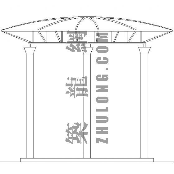 休息亭立面图资料下载-花园休息亭施工图