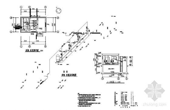 高层建筑水泵房资料下载-某中水泵房安装图