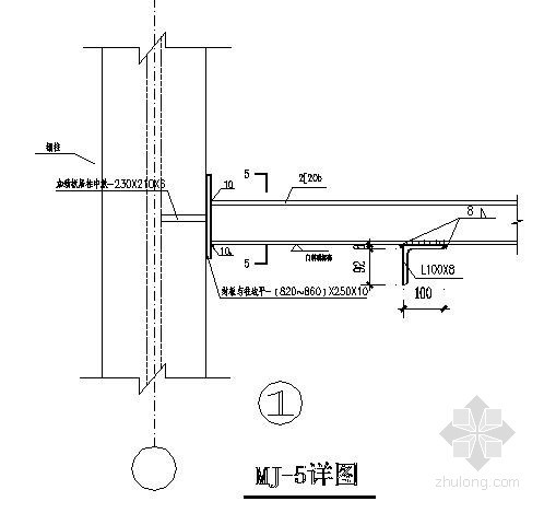 钢骨架构造节点资料下载-钢骨架轻型外墙板埋件节点详图