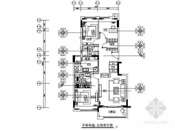 广东开平某高档小区资料下载-[广东]佛山某高档小区F2户型三居室装修图