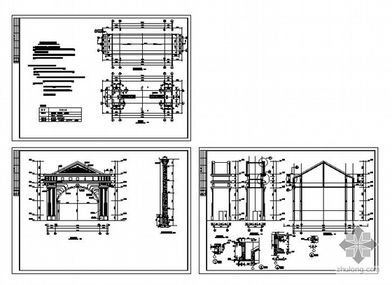 某古典欧式小区大门建筑施工图-4