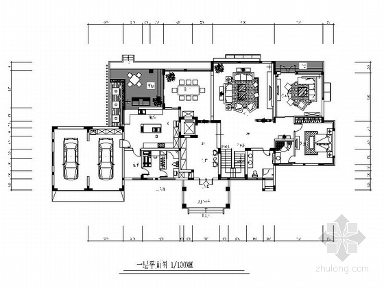 现代风格别墅客厅效果图资料下载-[原创]现代风格四层别墅施工图（含效果图）