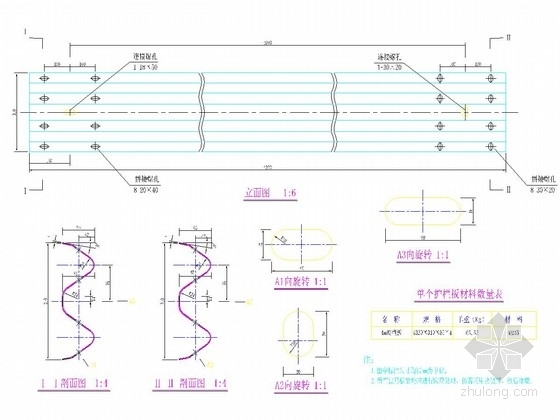 [四川]二级公路改扩建工程交通安全设施标准设计图83张-护栏板结构大样图 