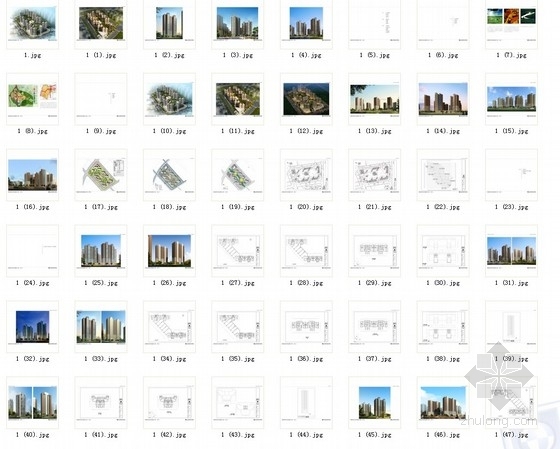 [内蒙古]现代风格住宅区规划及单体设计方案文本-住宅区总缩略图 