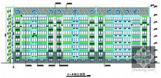 [毕业设计]江苏6层框架结构住宅楼建筑工程施工图预算书(含钢筋工程量计算 施工图纸)-立面图