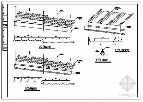 钢架构造资料下载-某门式钢架彩板节点构造详图