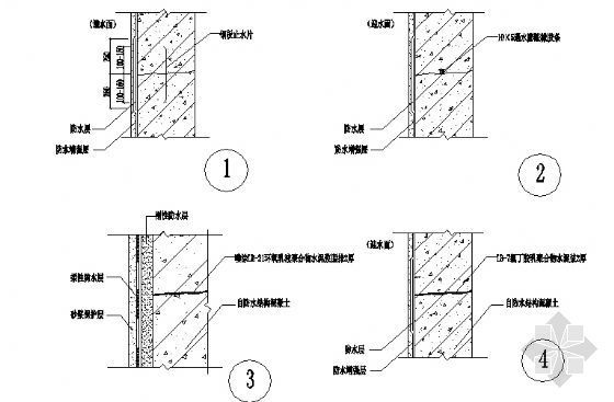 地下室顶板伸缩缝防水施工资料下载-地下室施工缝防水节点图