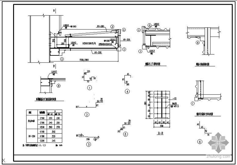 钢结构车库雨棚图片资料下载-某钢结构雨棚节点构造详图