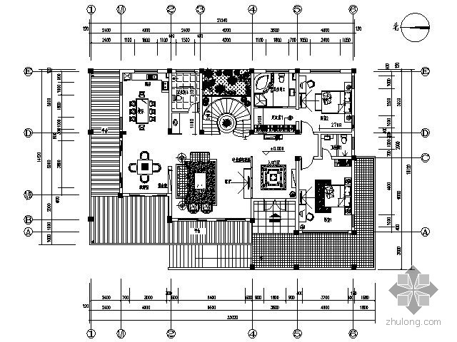 木屋别墅中式施工图资料下载-[三亚]新中式风格别墅施工图