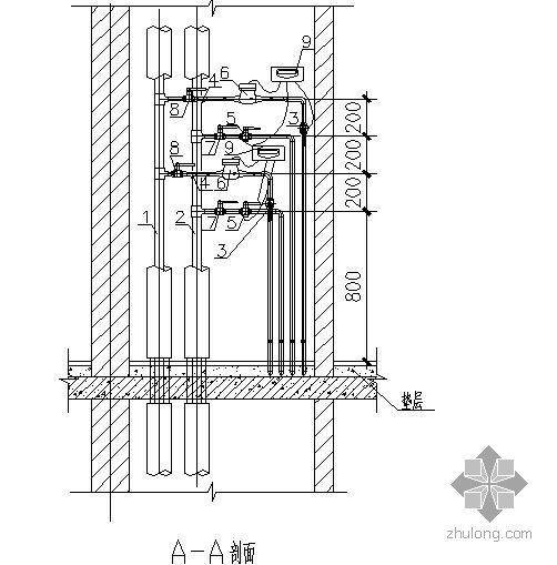 管井沉淀管资料下载-分户计量管井大样图