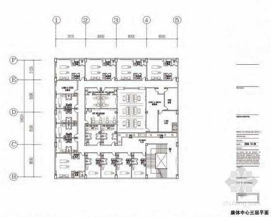 [云南]温泉花园国际大酒店室内概念方案设计图-康体中心三层平面图 