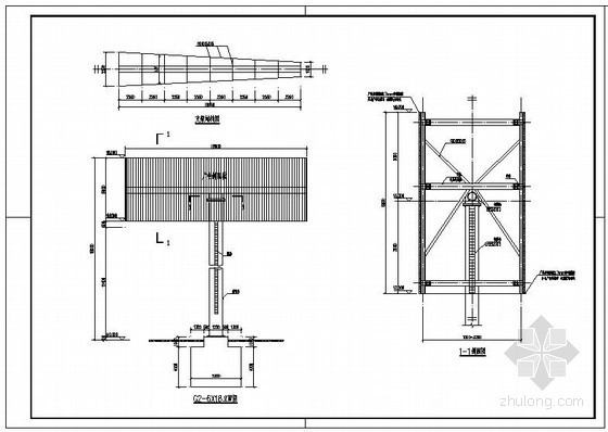 屋顶广告牌骨架资料下载-某双面广告牌结构设计图