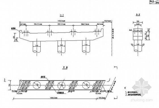 200米箱梁设计图资料下载-20米后张法预应力空心箱梁桥墩临时支座节点详图设计