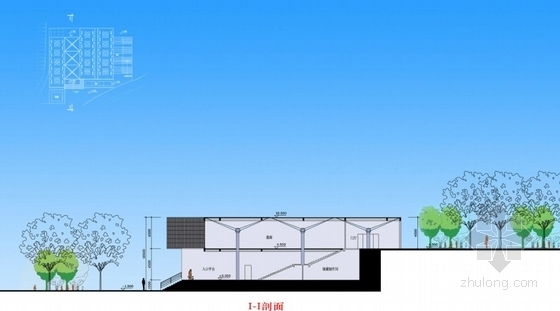 [安徽]2层历史纪念馆建筑方案文本-大型展览馆剖面图