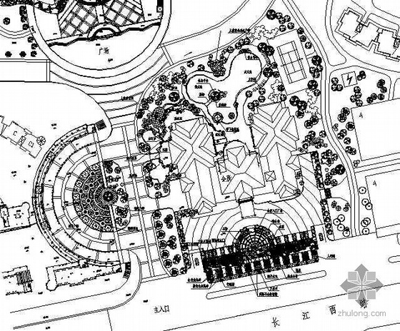 苏农园林技术馆广场景观平面图资料下载-某广场景观规划设计平面图