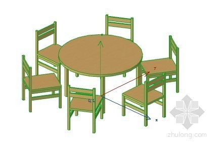 轮椅su模型资料下载-圆餐桌 ArchiCAD模型