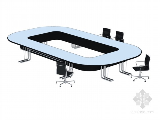 会议桌模型3d资料下载-圆环会议桌3D模型下载