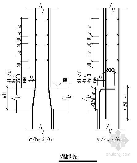 柱在纵向钢筋的构造资料下载-柱变截面位置纵向钢筋构造节点