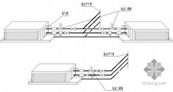 [南京]五星酒店空调通风深化设计图纸(含负荷计算书)-风机盘管接管图
