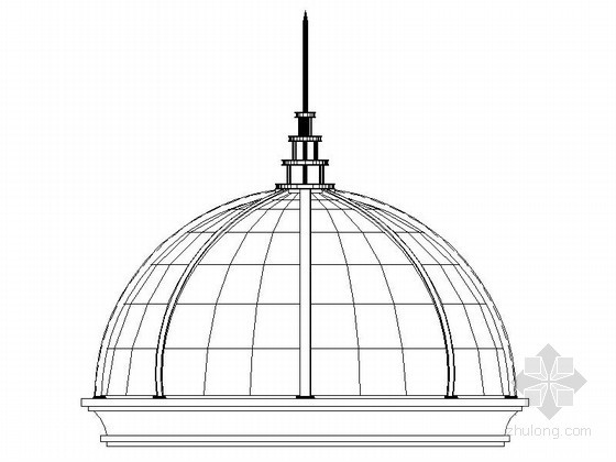 钢结构穹顶建筑施工图资料下载-欧式钢结构玻璃穹顶施工图