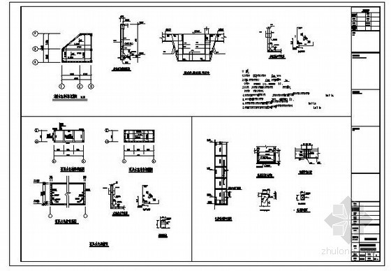 室外电梯基坑资料下载-某消防水池及电梯基坑节点构造详图