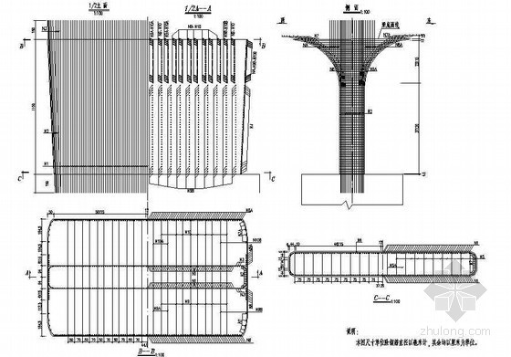 混凝土路节点资料下载-80+80米双孔预应力混凝土部分斜拉桥主桥墩身钢筋节点详图设计