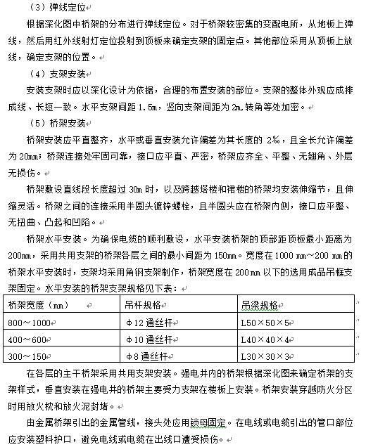 沈阳某百货大楼机电工程施工组织设计-电缆桥架安装