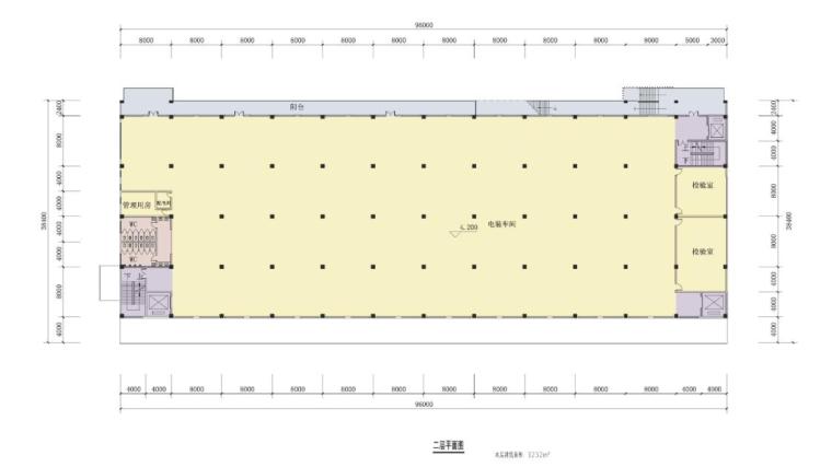 [湖北]现代风格方盒子造型电子厂房建筑设计方案文本-现代风格方盒子造型电子厂房建筑平面图