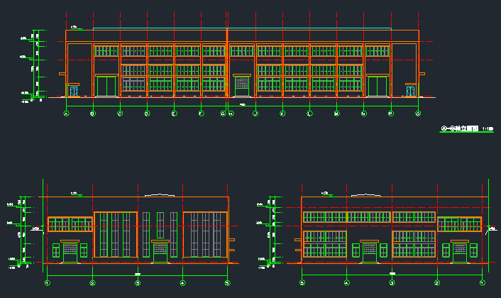 24m跨带行车厂房资料下载-钢混框架结构拼接厂房施工图纸（含建筑结构、给排水）