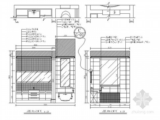 别墅室内卫生间设计资料下载-[北京]某奢华别墅男孩房卫生间立面图