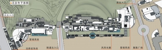 [浙江]山体建筑集散居住区规划设计方案-总平面图 