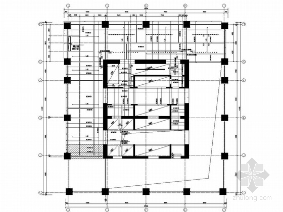 长方形二层楼资料下载-47层矩形钢管混凝土框架核心筒广场结构图（灌注桩筏板）
