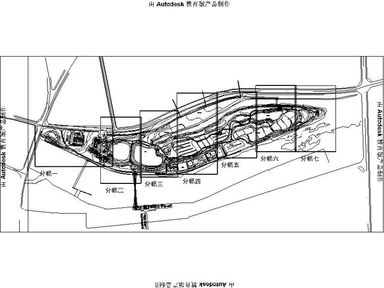 [浙江]城镇滨水生态湿地景观施工图（2016年最新）-分幅索引图