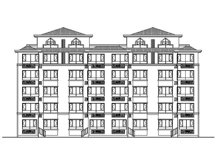 多层住宅楼建筑立面图资料下载-[宁夏]简欧风格多层住宅楼施工图