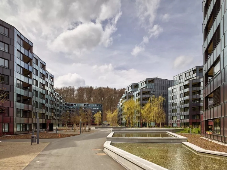 点式住宅十字型户型资料下载-瑞士GUGGACH居民住宅区