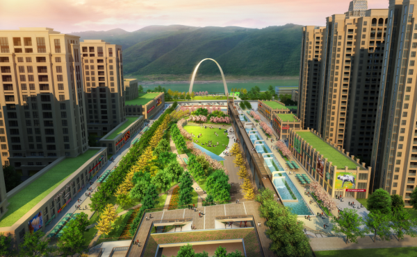 城市设计中心轴资料下载-[重庆]“时光诗廊”城市中心广场景观规划设计方案