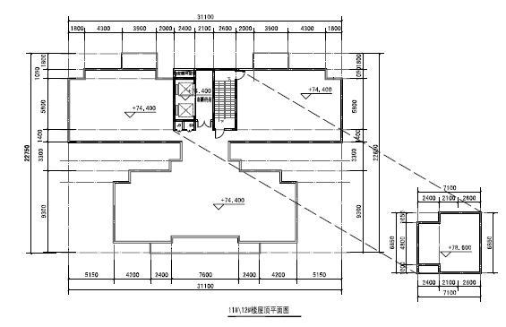 [广东]高层现代风格塔式住宅楼建筑设计方案文本-高层现代风格塔式住宅楼建筑平面图