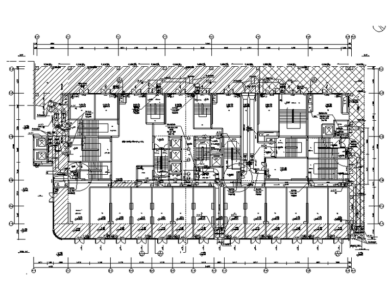 广东金泽商业广场暖通全套施工图-3号商业、办公楼一层消防通风平面图