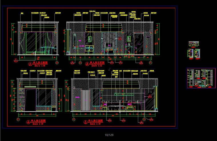 129套最新室内CAD施工图，节点大样图，详图，剖面图，立面图