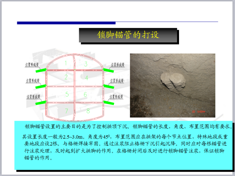 暗挖初支施工安全质量及风险管控方面常见问题及对策-锁脚锚管的打设