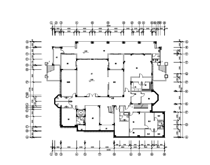 两层带夹层钢混框架结构别墅施工图（结构、水电、空调）-弱电平面图