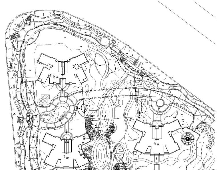 花园围墙cad资料下载-[上海]某半岛花园全套施工图（包含+35个CAD）