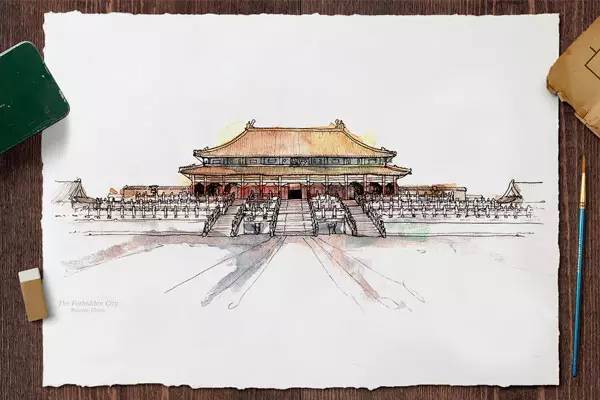 手绘世界著名建筑40例-40个世界著名古迹水彩插画欣赏